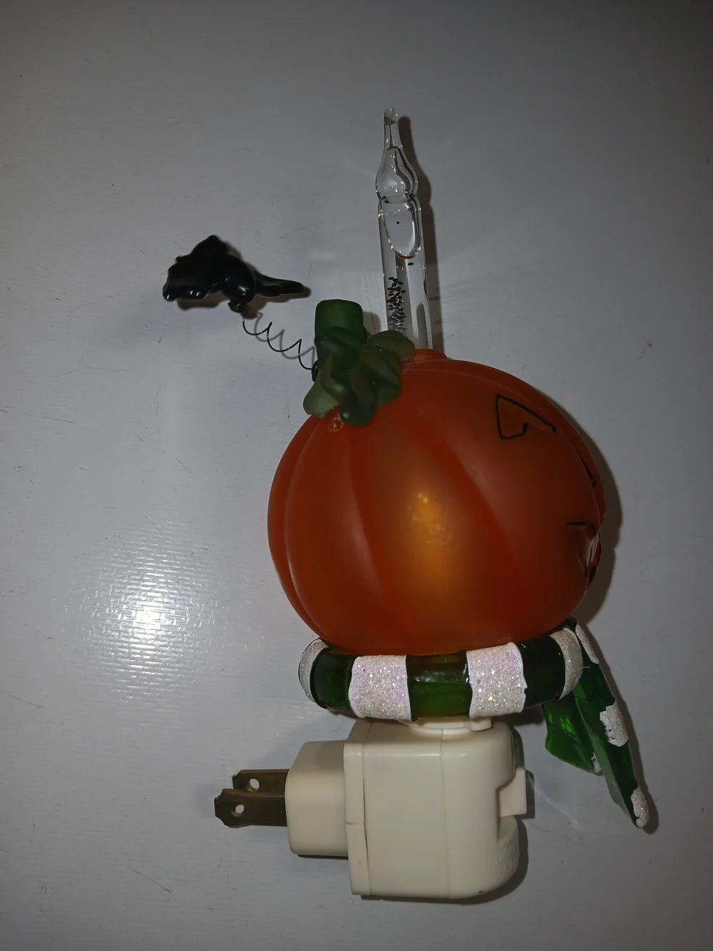 Halloween Pumpkin Plug-In Night Light with Green Scarf - Unknown Brand